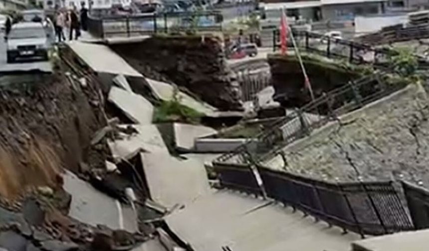 Rize'de Korkutan Yol Çökmesi: İki Bina Acilen Tahliye Edildi