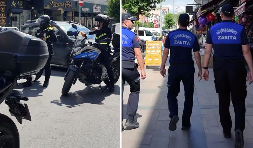 Küçükçekmece'de Zabıtadan 'Kaldırım İşgali' Mesaisi