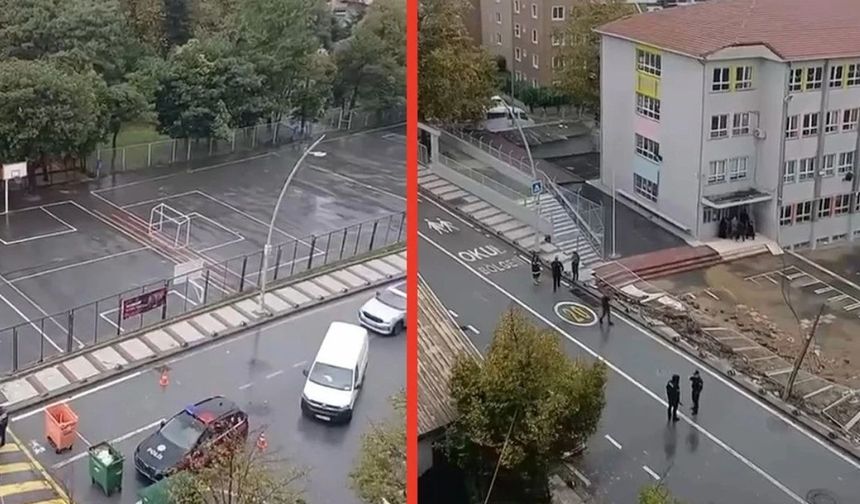 İstanbul’da İlkokulda Yürekler Ağızlara Geldi; İstinat Duvarı Çöktü!
