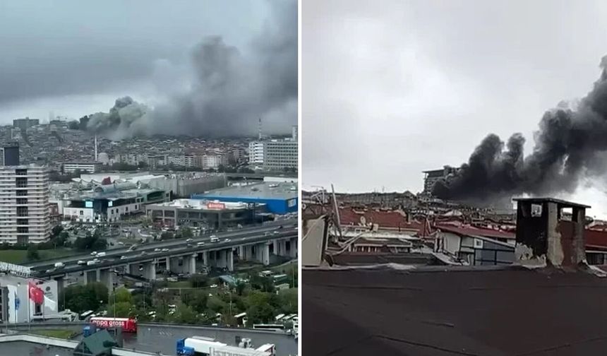 İstanbul’da korkutan yangın; Sanayi Sitesinde Bir İşyeri Alevlere Teslim Oldu