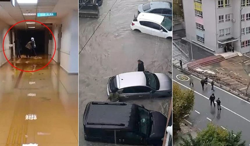 Yeni Devlet Hastanesinin Otoparkı Sular Altında Kaldı