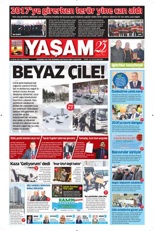 Kent Yaşam Gazetesi - 12.01.2017 Manşeti