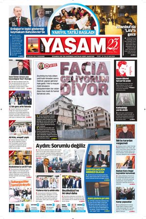 Kent Yaşam Gazetesi - 23.01.2017 Manşeti