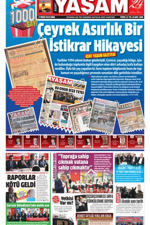 Kent Yaşam Gazetesi - 14.04.2018 Manşeti