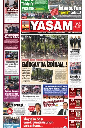 Kent Yaşam Gazetesi - 01.05.2018 Manşeti