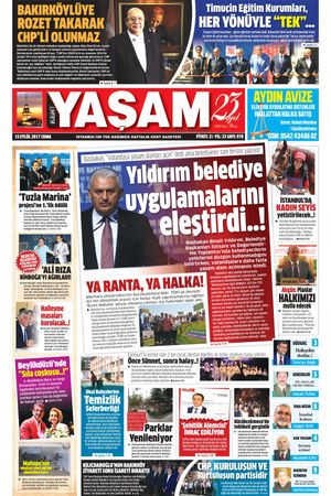 Kent Yaşam Gazetesi - 15.09.2017 Manşeti