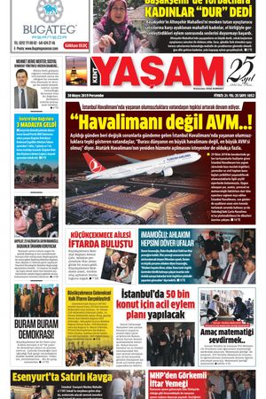 Kent Yaşam Gazetesi - 30.05.2019 Manşeti