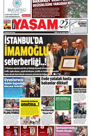 Kent Yaşam Gazetesi - 28.06.2019 Manşeti
