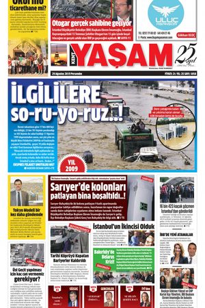 Kent Yaşam Gazetesi - 29.08.2019 Manşeti
