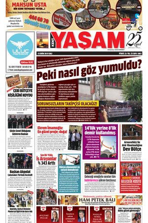 Kent Yaşam Gazetesi - 15.10.2019 Manşeti