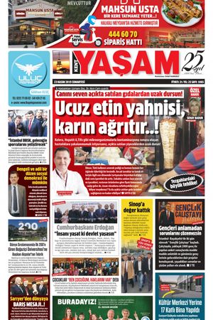 Kent Yaşam Gazetesi - 23.11.2019 Manşeti