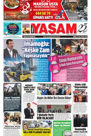 Kent Yaşam Gazetesi - 07.03.2020 Manşeti