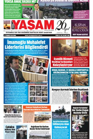 Kent Yaşam Gazetesi - 31.07.2020 Manşeti