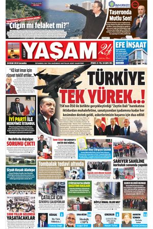 Kent Yaşam Gazetesi - 24.01.2018 Manşeti