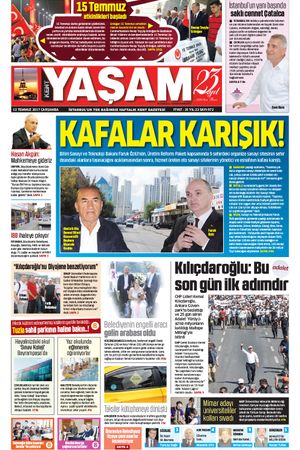 Kent Yaşam Gazetesi - 12.07.2017 Manşeti
