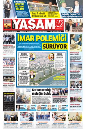 Kent Yaşam Gazetesi - 17.06.2017 Manşeti