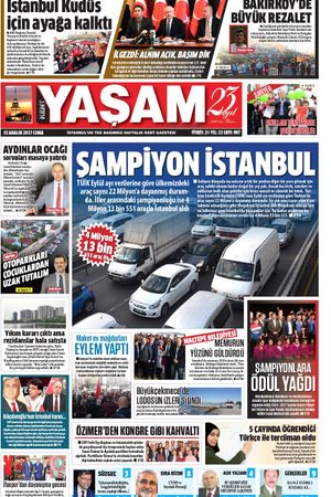 Kent Yaşam Gazetesi - 15.12.2017 Manşeti