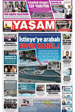 Kent Yaşam Gazetesi - 31.05.2016 Manşeti