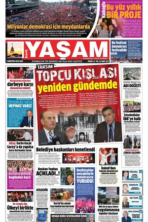 Kent Yaşam Gazetesi - 02.08.2016 Manşeti