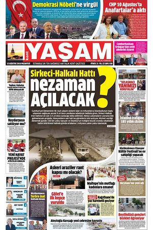 Kent Yaşam Gazetesi - 15.08.2016 Manşeti