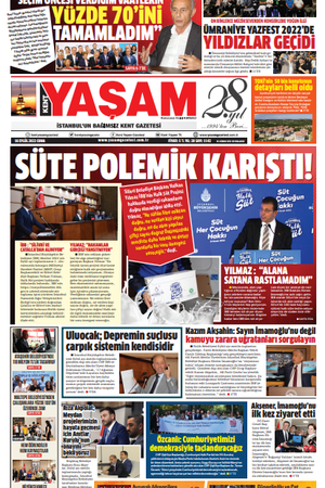 Yaşam Gazetesi - 21.09.2022 Manşeti