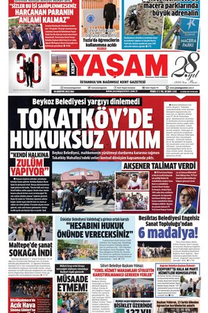 Yaşam Gazetesi - 30.08.2022 Manşeti