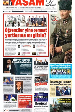 Kent Yaşam Gazetesi - 29.08.2021 Manşeti
