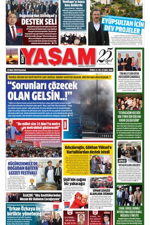 Kent Yaşam Gazetesi - 26.03.2019 Manşeti