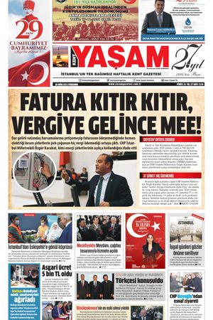 Kent Yaşam Gazetesi - 28.10.2021 Manşeti