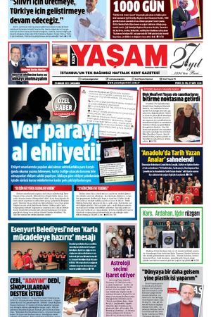 Yaşam Gazetesi - 29.12.2021 Manşeti