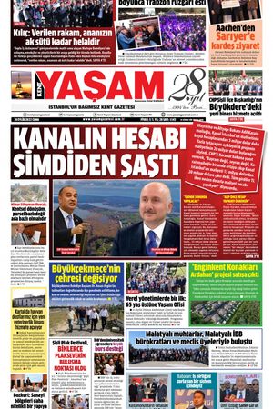 Yaşam Gazetesi - 30.09.2022 Manşeti