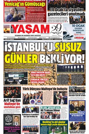 Yaşam Gazetesi - 16.01.2023 Manşeti