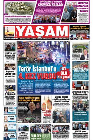 Kent Yaşam Gazetesi - 30.06.2016 Manşeti