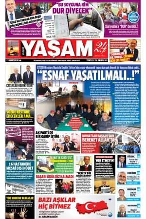 Kent Yaşam Gazetesi - 13.02.2018 Manşeti