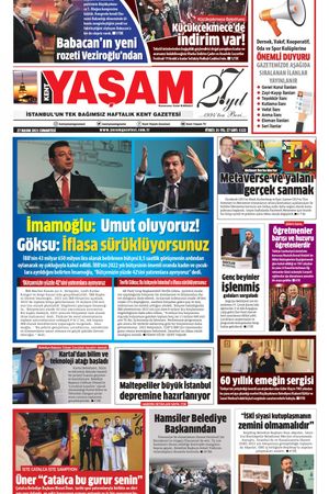 Yaşam Gazetesi - 27.11.2021 Manşeti