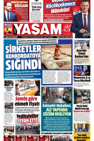 Kent Yaşam Gazetesi - 01.10.2018 Manşeti