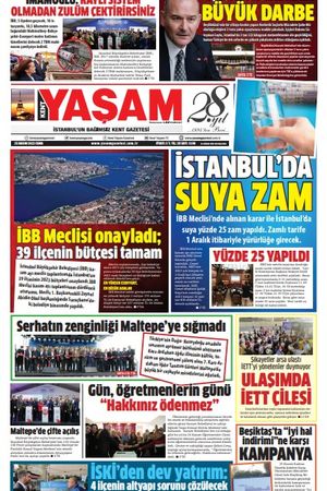 Yaşam Gazetesi - 26.11.2022 Manşeti