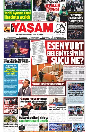 Yaşam Gazetesi - 17.08.2022 Manşeti