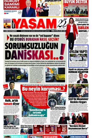 Kent Yaşam Gazetesi - 25.02.2019 Manşeti